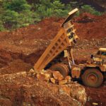 A general view of the digging of raw nickel ore near Sorowako