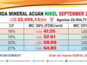 HPM Nikel September di Tengah Harga Nikel yang Mulai Stabil