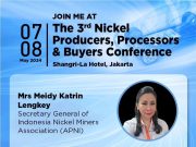 Sekum APNI akan Jadi Pembicara di The 3rd Nickel Producers, Processors & Buyers Conference The 3rd Nickel Producers, Processors & Buyers Conference