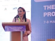 Meidy Katrin Kupas Hal Terkait ESG yang Tengah Jadi Perbincangan Dunia Sekum APNI, Meidy Katrin Lengkey dalam The 3rd Nickel Producers, Processors & Buyers Conference. (Foto: Chiva/nikel.co.id)