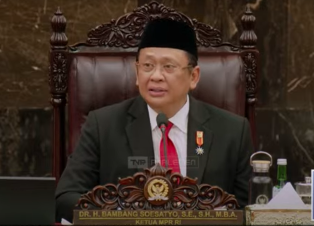 Ketua MPR RI Bambang Soesatyo (Bamsoet). (Tangkapan layar youtube DPR RI)