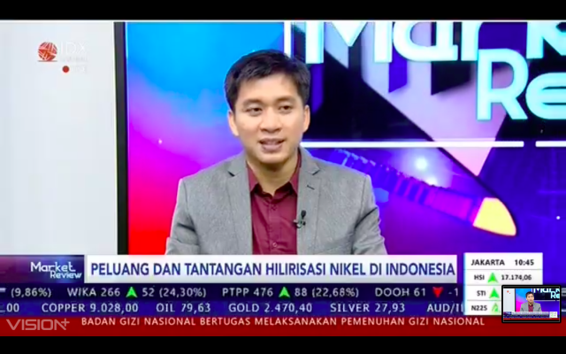 Sustainability Manager Nickel Industries Limited, Muchtazar. (tangkapan layar youtube IDX Channel)