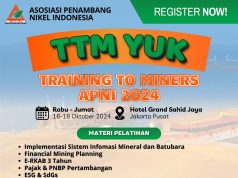 APNI akan Selenggarakan TTM, Simbara dan E-RKAB Kembali Jadi Topik Penting Asosiasi Penambang Nikel Indonesia (APNI) akan menyelenggarakan Training to Miners 2024 (TTM 2024). (Dok. APNI)
