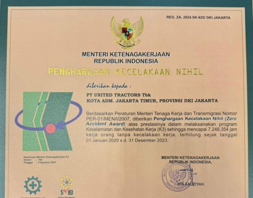 UT Raih “K3 Zero Accident Award 2024” Berkat Usaha Penerapan K3