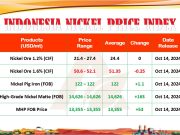 APNI Rilis INPI Per 14 Oktober 2024 dengan Lima Komoditas Nikel