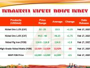 Harga Nikel Minggu Ini Alami Kenaikan Meski Sangat Tipis Nickel Price Index (INPI) minggu ini. (dok. APNI)