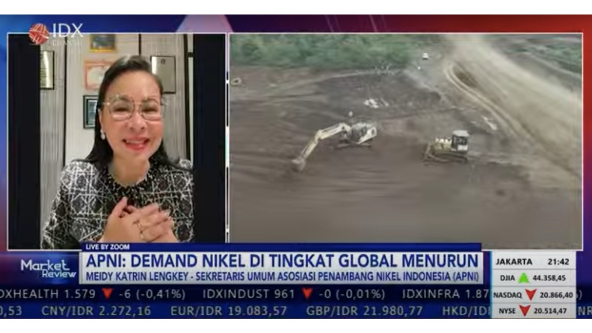 Sekretaris Umum Asosiasi Penambang Nikel Indonesia (APNI), Meidy Katrin Lengkey. (Tangkapan layar IDX live) Sekretaris Umum Asosiasi Penambang Nikel Indonesia (APNI), Meidy Katrin Lengkey. (Tangkapan layar IDX live)