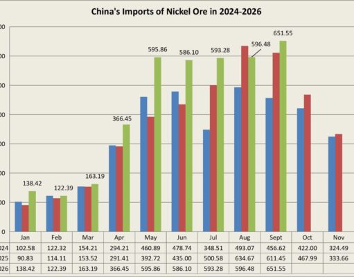 Pada September 2026, Impor Bijih Nikel China Tembus 6,52 Juta Ton