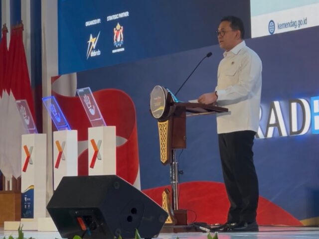 Menteri Perdagangan, Budi Santoso saat memberikan kata sambutan pada pembukaan TEI ke-41 2026